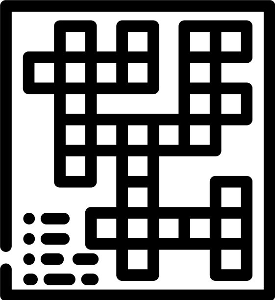 纵横字谜游戏线图标黑色图片下载