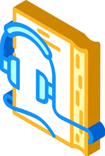 有声读物，自学等距图标图片下载