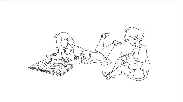 孩子们阅读教育书籍中的信息图片下载