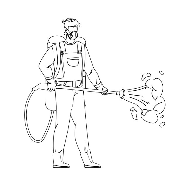 害虫防治人员喷洒杀虫剂图片下载