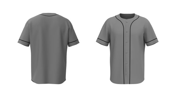 棒球t恤模型在前面和后面的观点图片下载