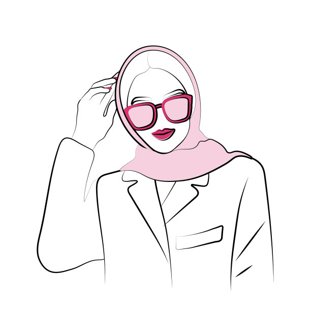 戴着眼镜的时尚女孩图片下载