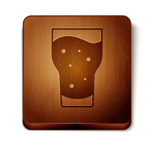 棕色玻璃啤酒图标孤立在白色图片下载