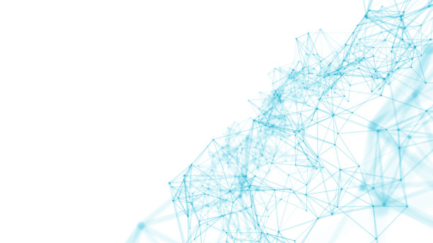 连接的蓝线和白底点。图片下载