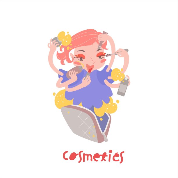 化妆品字符矢量图标。化妆,化妆品象形图。图片下载