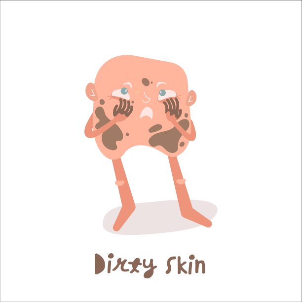 肮脏的皮肤字符图标。医疗象形图。美容的迹象图片下载