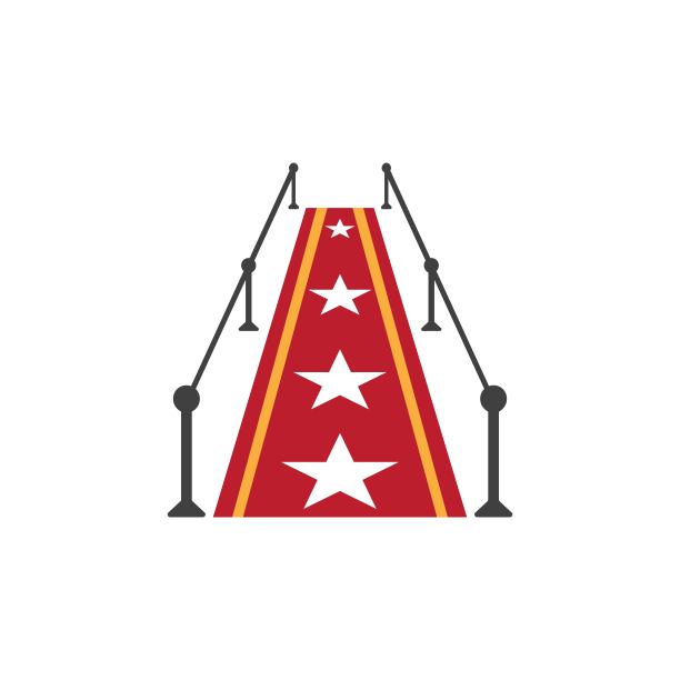 简单的红地毯矢量设计插图图片下载