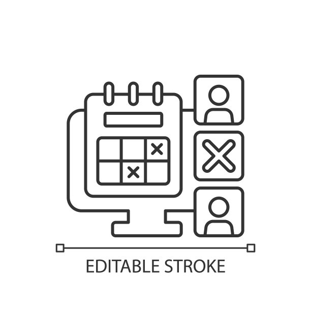 缺席日历线性图标图片下载