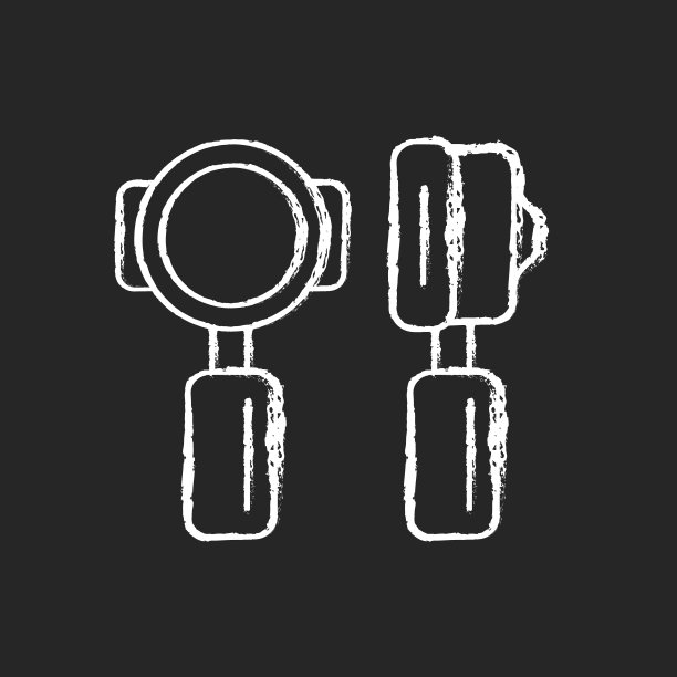 波特滤镜粉笔白色图标在黑暗的背景图片下载