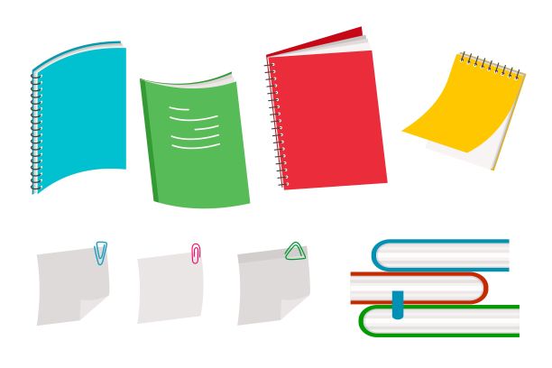 文具或学校用品套装。矢量图图片下载