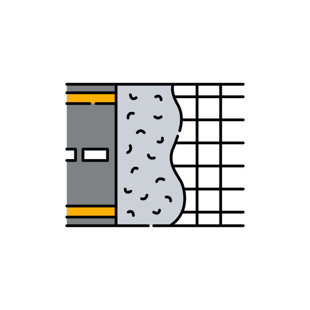未完成的道路颜色线图标。道路建设。图片下载