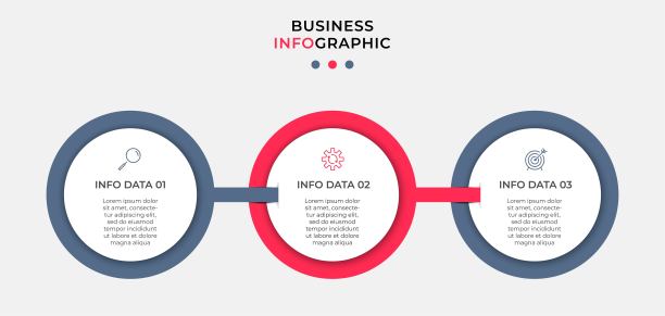 矢量图形设计业务模板与图标和3个选项或步骤。可用于流程图，演示文稿，工作流布局，横幅，流程图，信息图图片下载