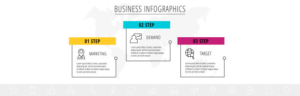 矢量线信息图形模板标签图片下载