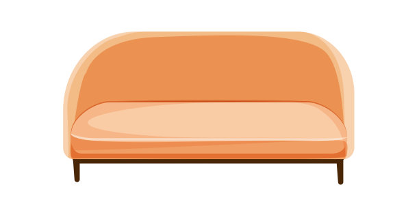 沙发上。一个柔软的现代风格的家庭沙发。矢量图形在平面卡通风格图片下载