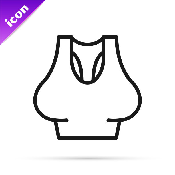 黑线汗衫图标孤立在白色背景。向量图片下载