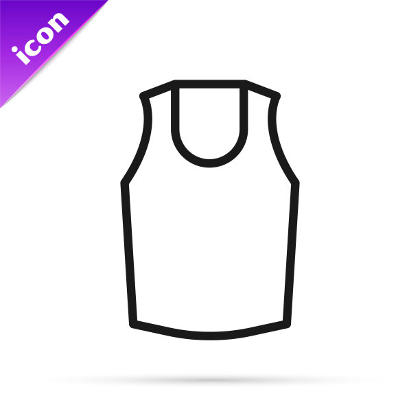 黑线汗衫图标孤立在白色背景。向量图片下载