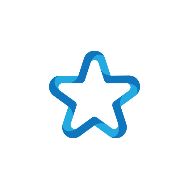 星星符号图标向量与蓝色孤立在白色背景图片下载