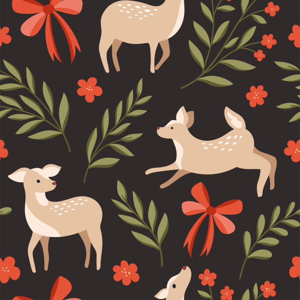 矢量圣诞无缝模式。手绘寒假插画。时尚印花，墙纸或织物的时尚重复纹理。图片下载