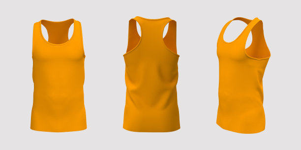 空白无袖t恤模型在前面和后面的观点图片下载