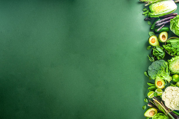 一套新鲜的绿色蔬菜图片下载