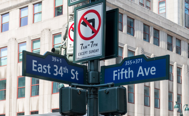 纽约市的街道标志图片下载