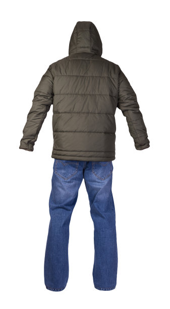 男人的夹克和牛仔裤孤立在白色背景。图片下载