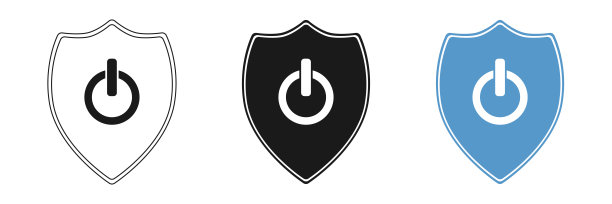 一套插图。带有异能标志的盾牌图标。网页设计。图片下载