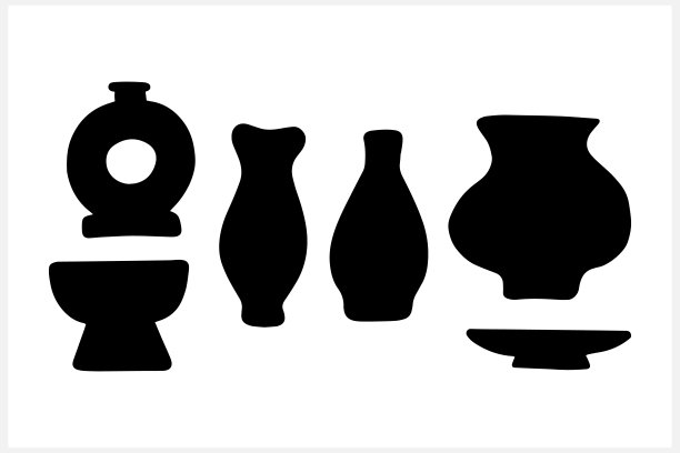 涂鸦老陶瓷集图标孤立在白色。模板矢量股票插图。每股收益10图片下载