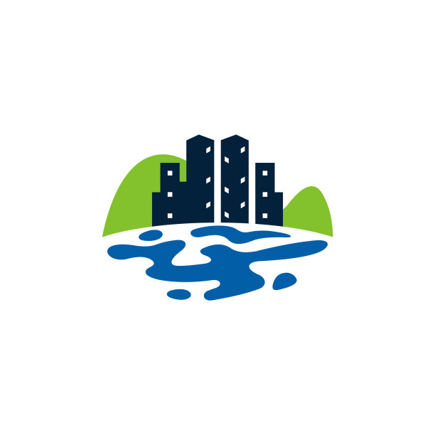 城市湖山户外标志设计图片下载