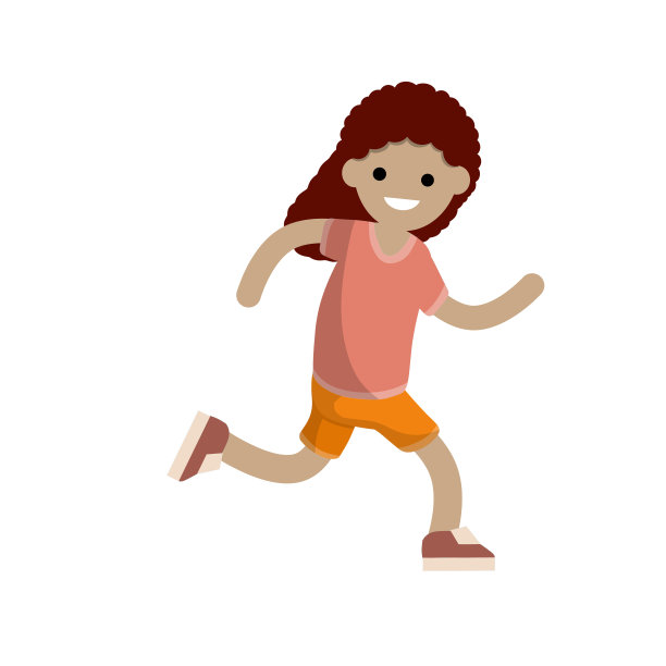 穿着短裤和红色t恤的年轻女子。跑步和运动。运动和散步。卡通平面插图。积极的生活方式图片下载