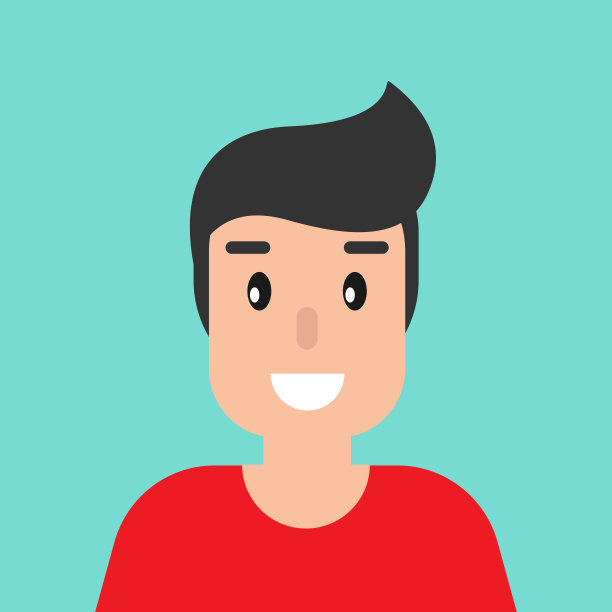 潮人的化身。黑头发的卡通人物。图片下载