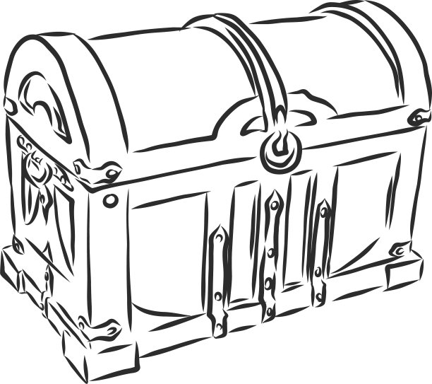 老式的木制胸部素描图片下载