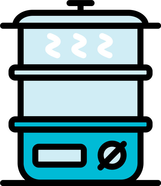 蒸笼简单的颜色图标孤立在白色图片下载