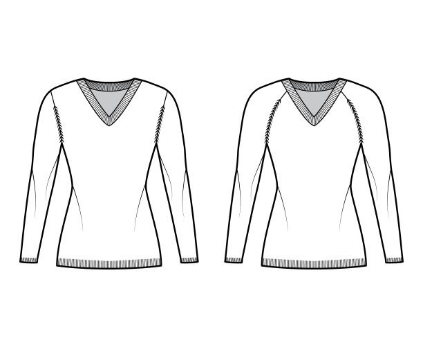 套v领毛衣技术时尚图片下载
