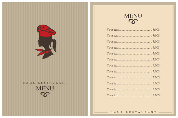 餐厅的菜单设计图片下载