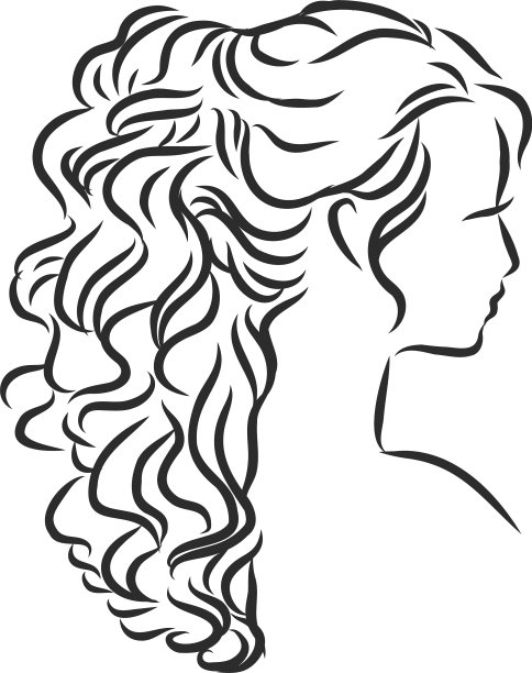 一幅素描、一种女性发型、一幅徒手画图片下载