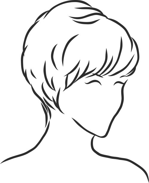 一幅素描、一种女性发型、一幅徒手画图片下载