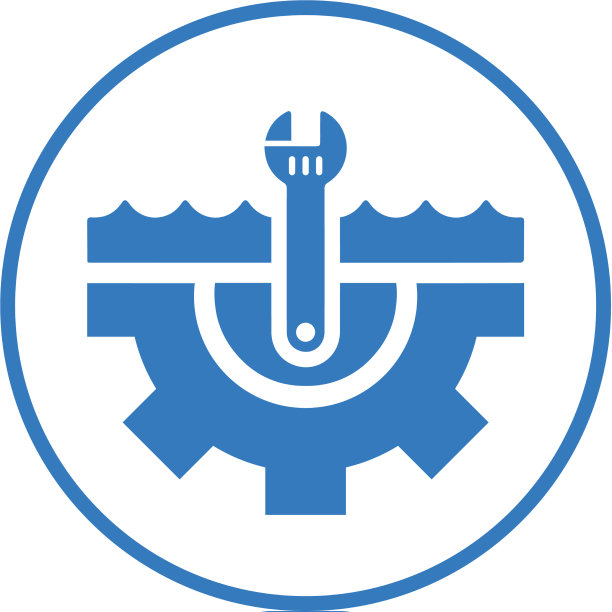 管道配件和管道服务图标为圆形蓝色图片下载