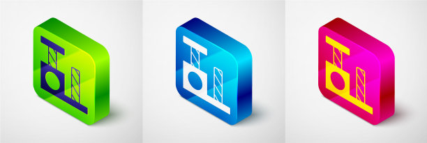 等距猫抓柱与玩具图标图片下载