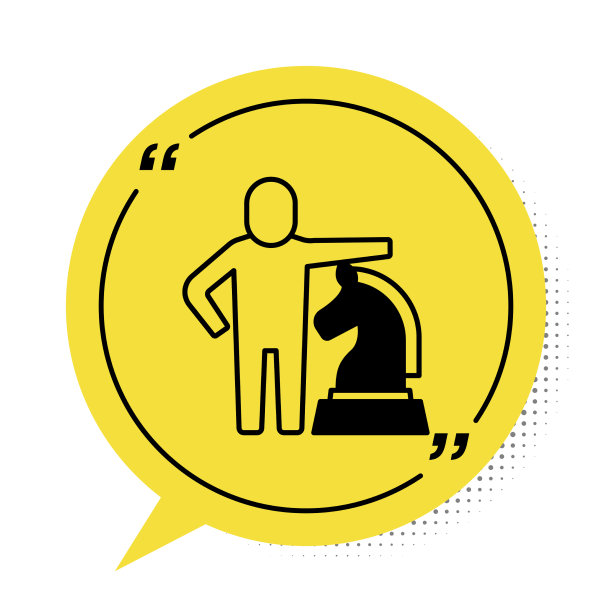 黑色象棋图标孤立在白色背景上图片下载