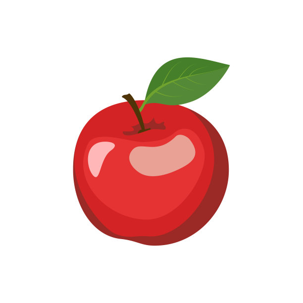 红色的苹果图标设置完整的水果和一半图片下载