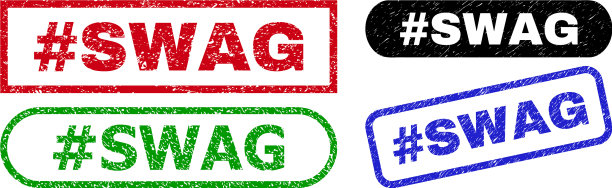Hashtag swag矩形邮票使用grunged图片下载
