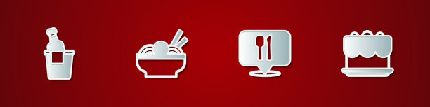 将香槟放在一个冰桶亚洲面条碗里图片下载