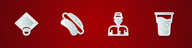 设置棒球场热狗三明治球员和图片下载