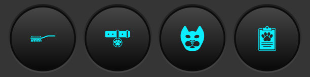 为狗和猫设置有名字的项圈毛刷图片下载