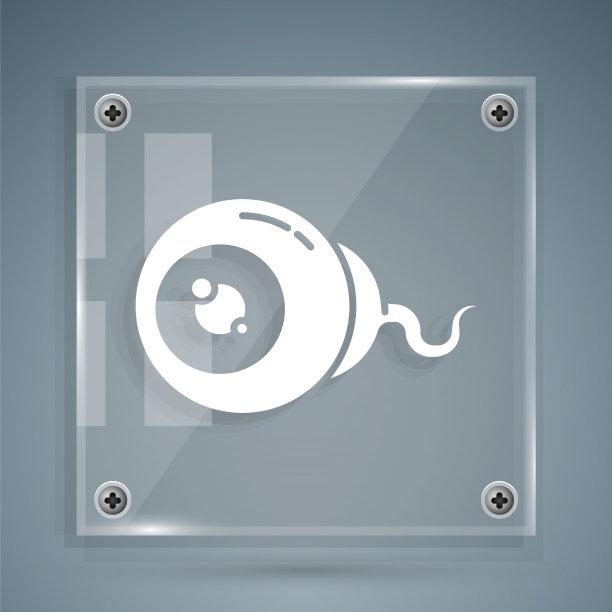 白色的眼睛图标孤立在灰色的背景快乐图片下载