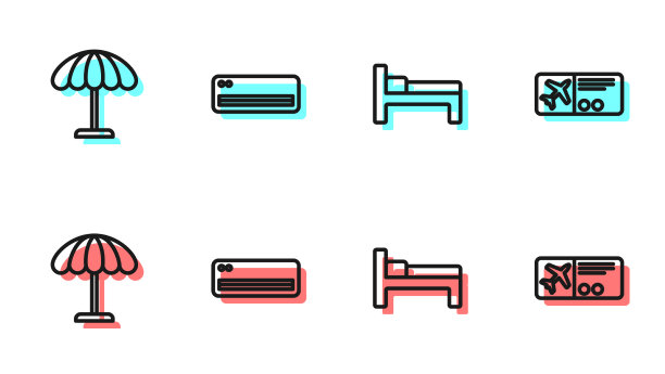 为海滩设置晒床防护伞图片下载