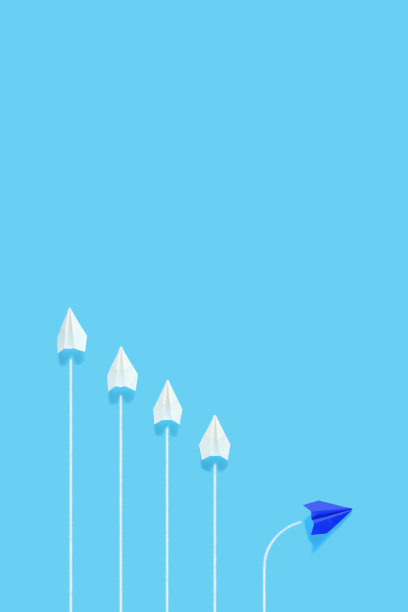 只有一架纸飞机改变了航向。图片下载