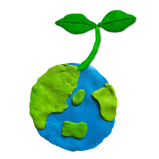 橡皮泥3d地球和发芽图片下载