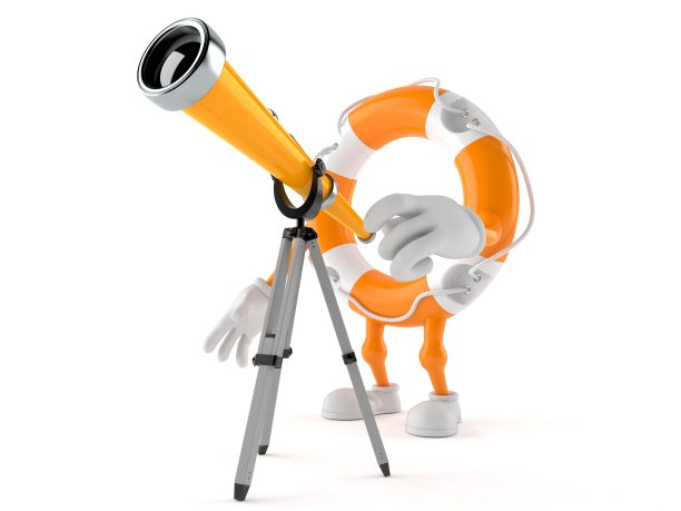 救生圈人物透过望远镜看图片下载